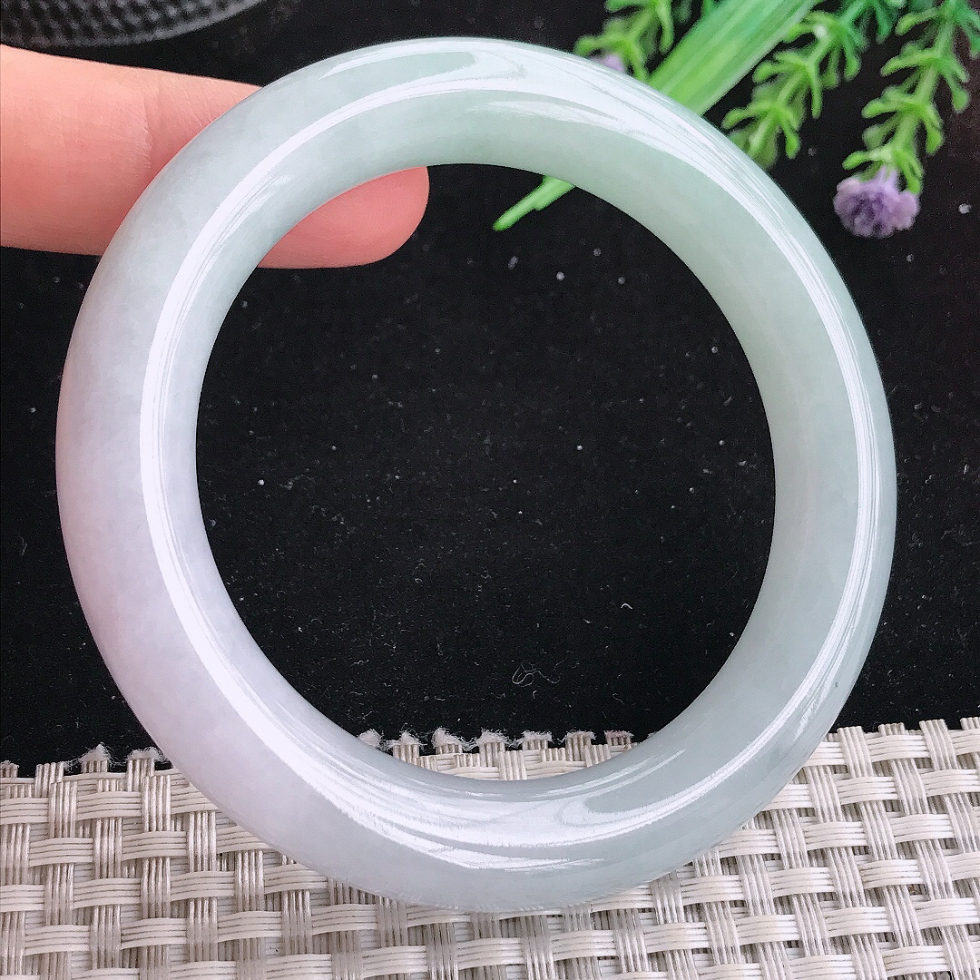 实拍A货翡翠56/11.7/11老坑温润胖圆条手镯平安镯平安镯