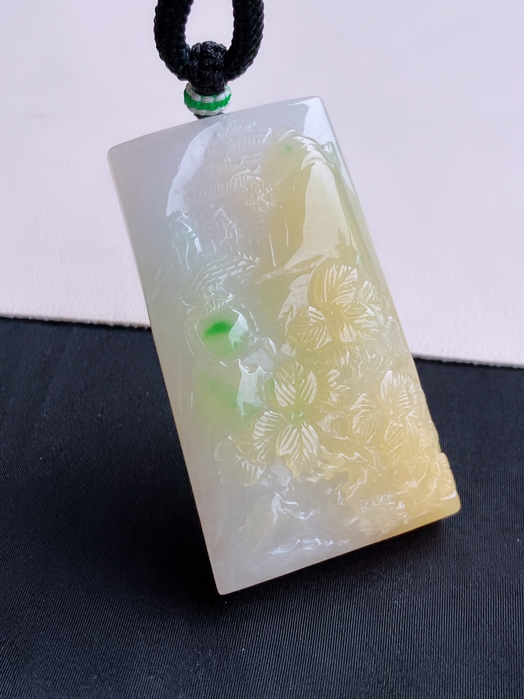 三彩山水牌，意境美，尺寸57/32/11.6/自然光实拍
