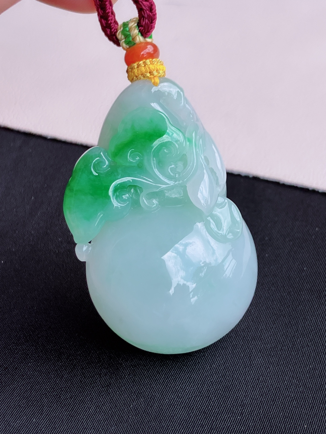 翠绿葫芦，饱满大气，尺寸43.8/28.6/11.6/自然光实拍