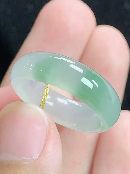 冰飘花戒指，无裂，内径尺寸15.8-6.0-3.2mm，11号手寸，Q04lyg