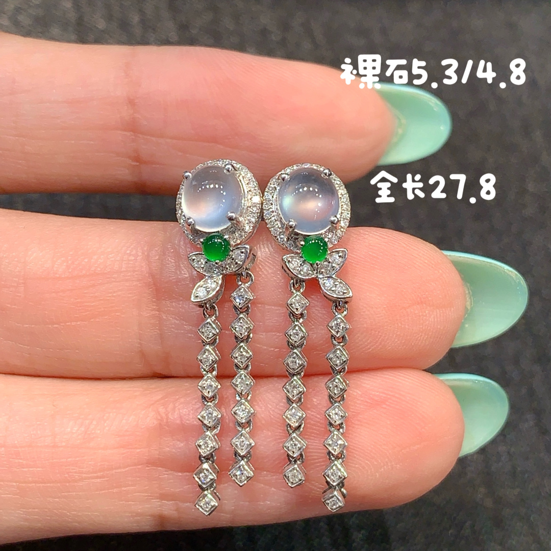 ️高冰蛋面耳环套冰冰透透 起光发亮，27.8
