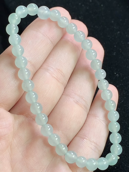 冰种玉珠手串，尺寸5.4mm，Q05yaf