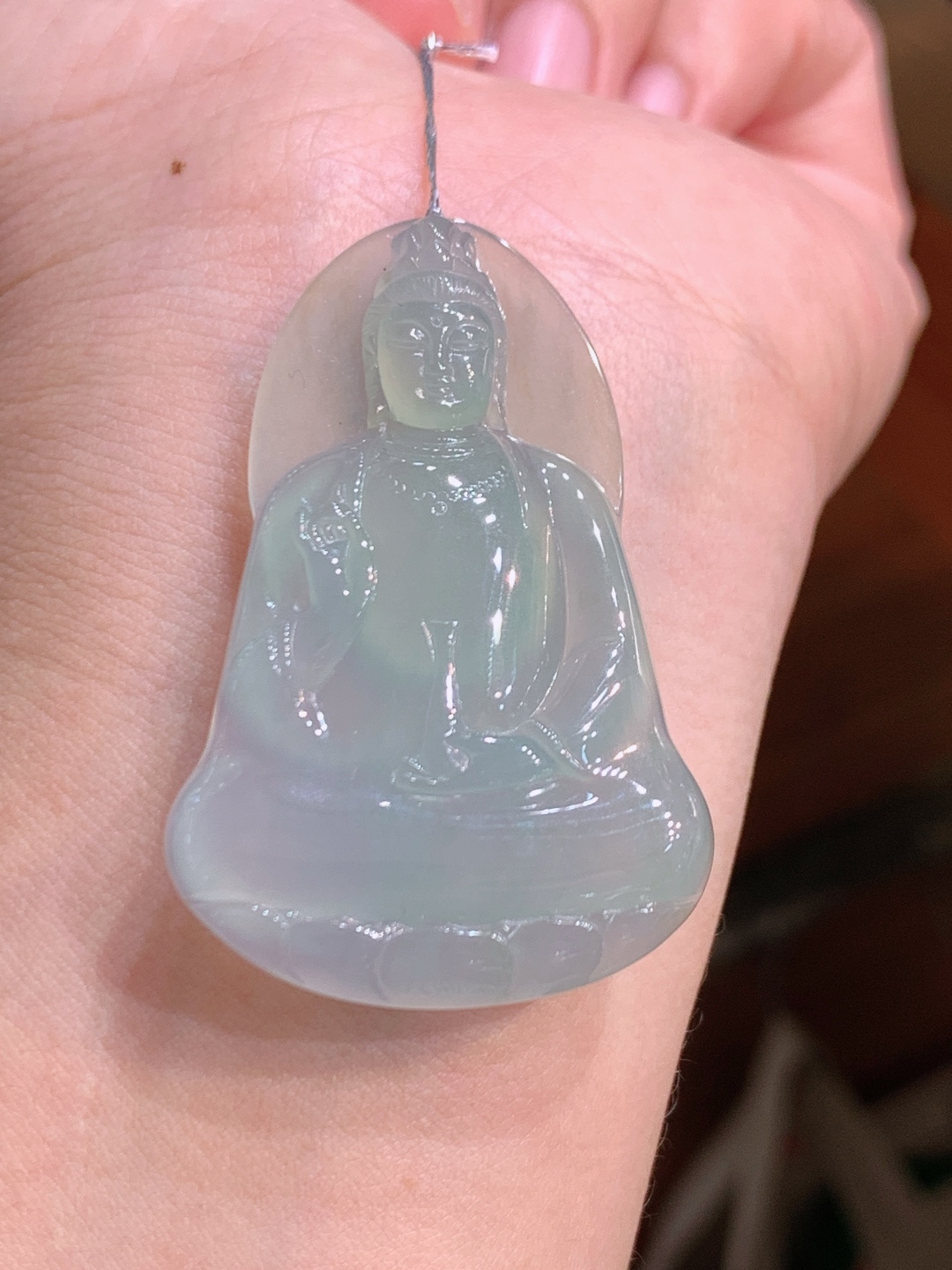 ️ 素衣观音，玉质冰润雕工细腻，静心温润庇佑 裸石47.3-31.5-5.7 010702