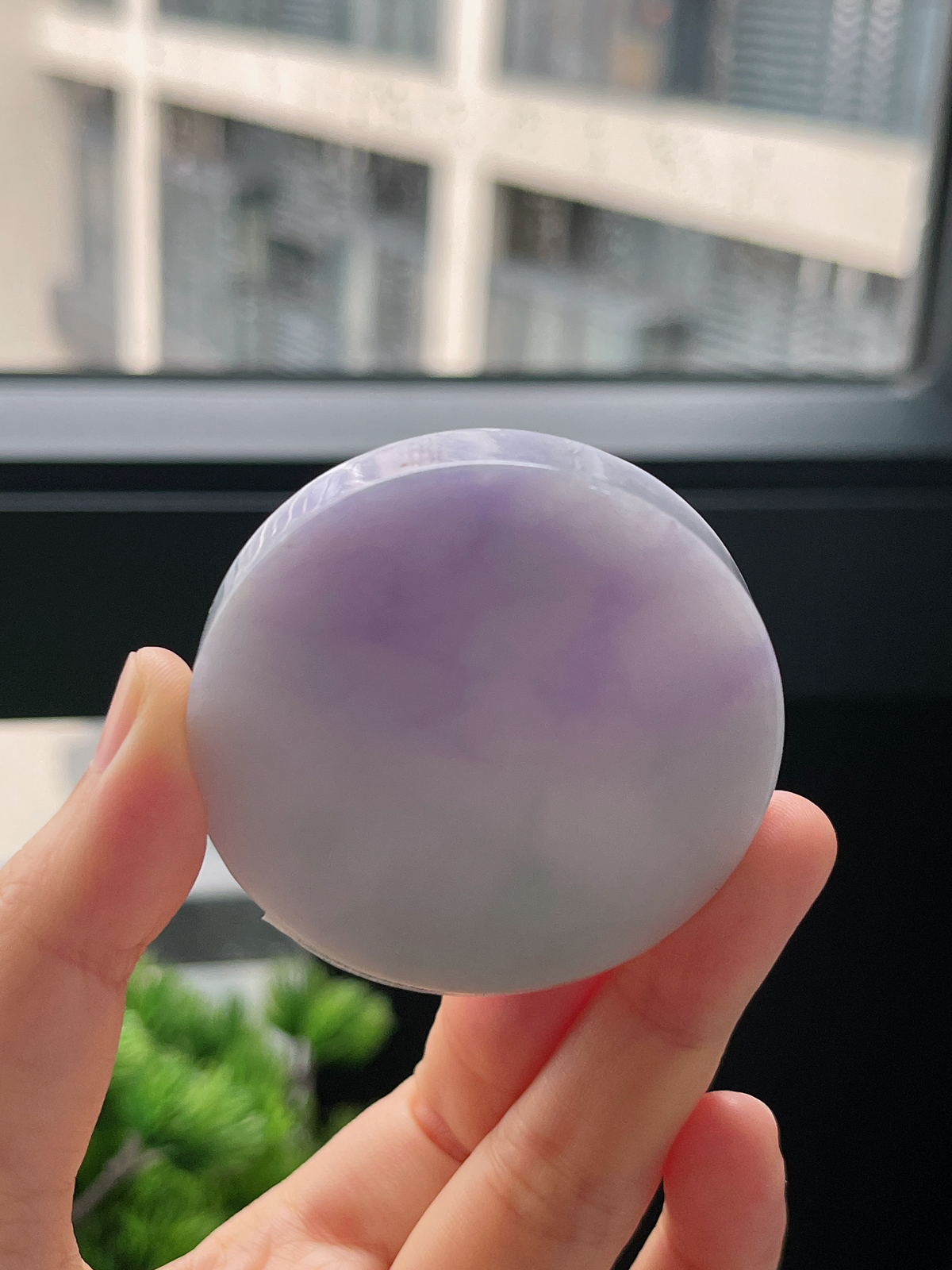翡翠春带彩镯心