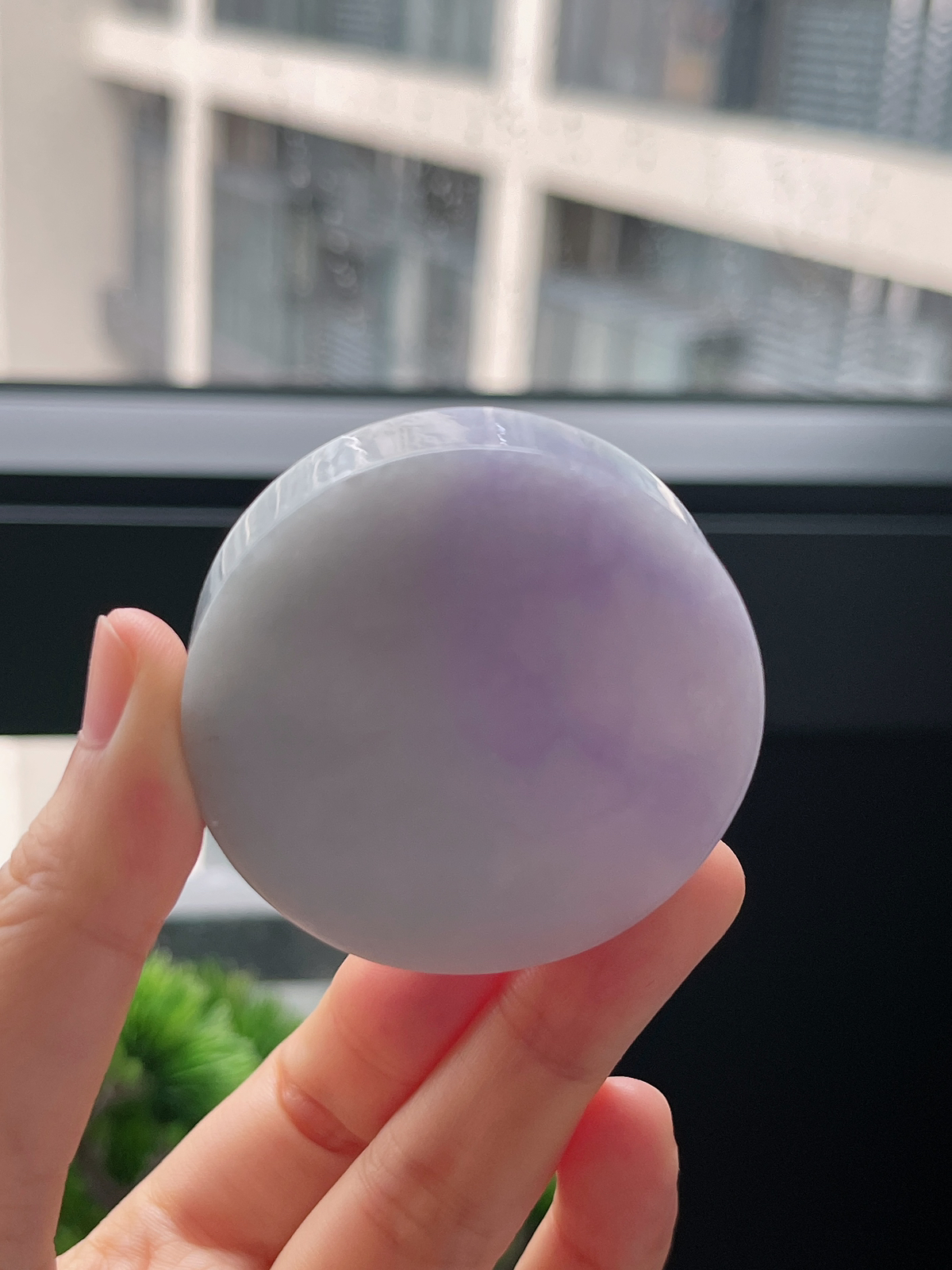 翡翠春带彩镯心