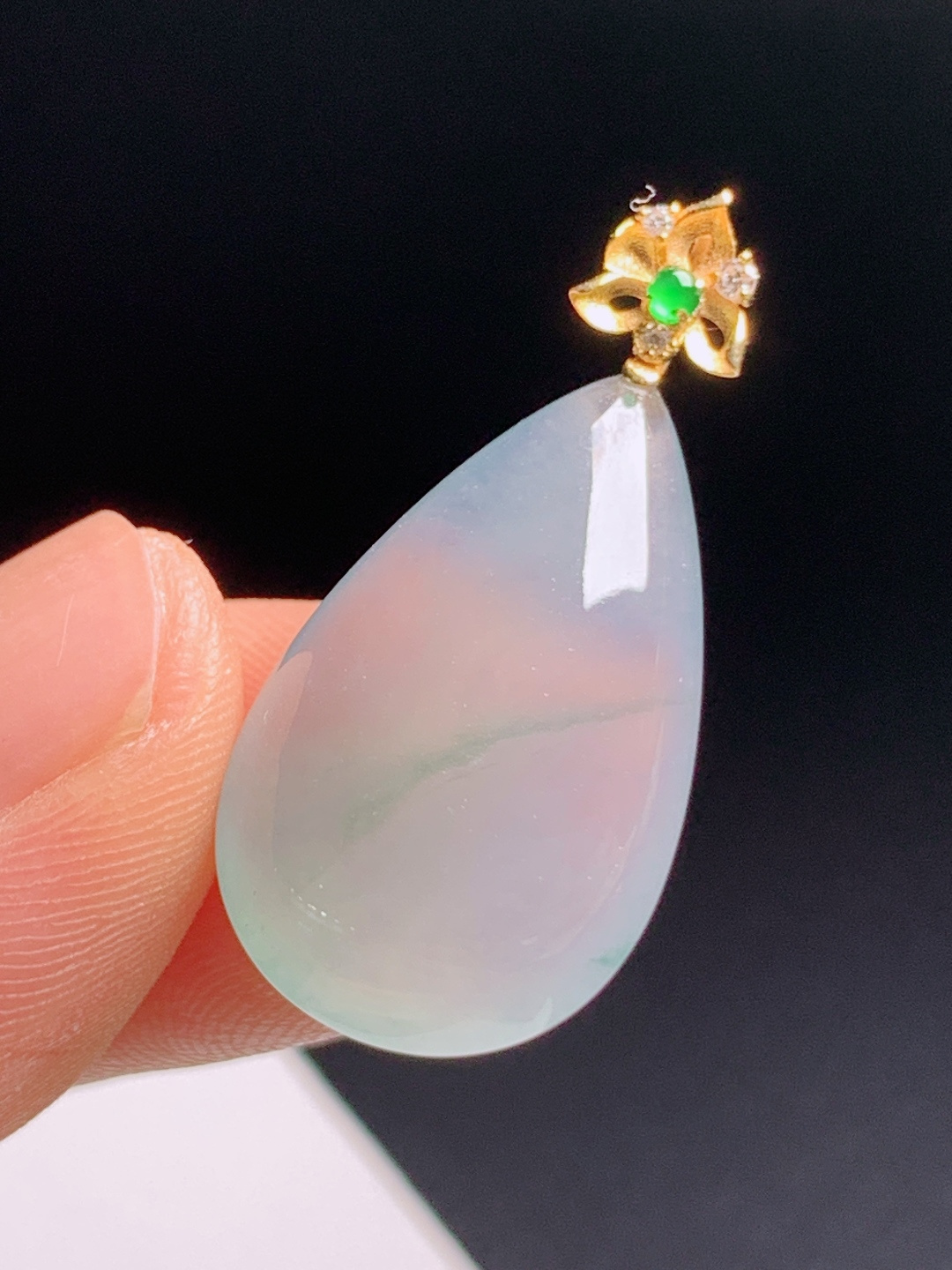 ️ 水滴吊坠，通透起光金镶花头，温婉灵动氛围感拉满