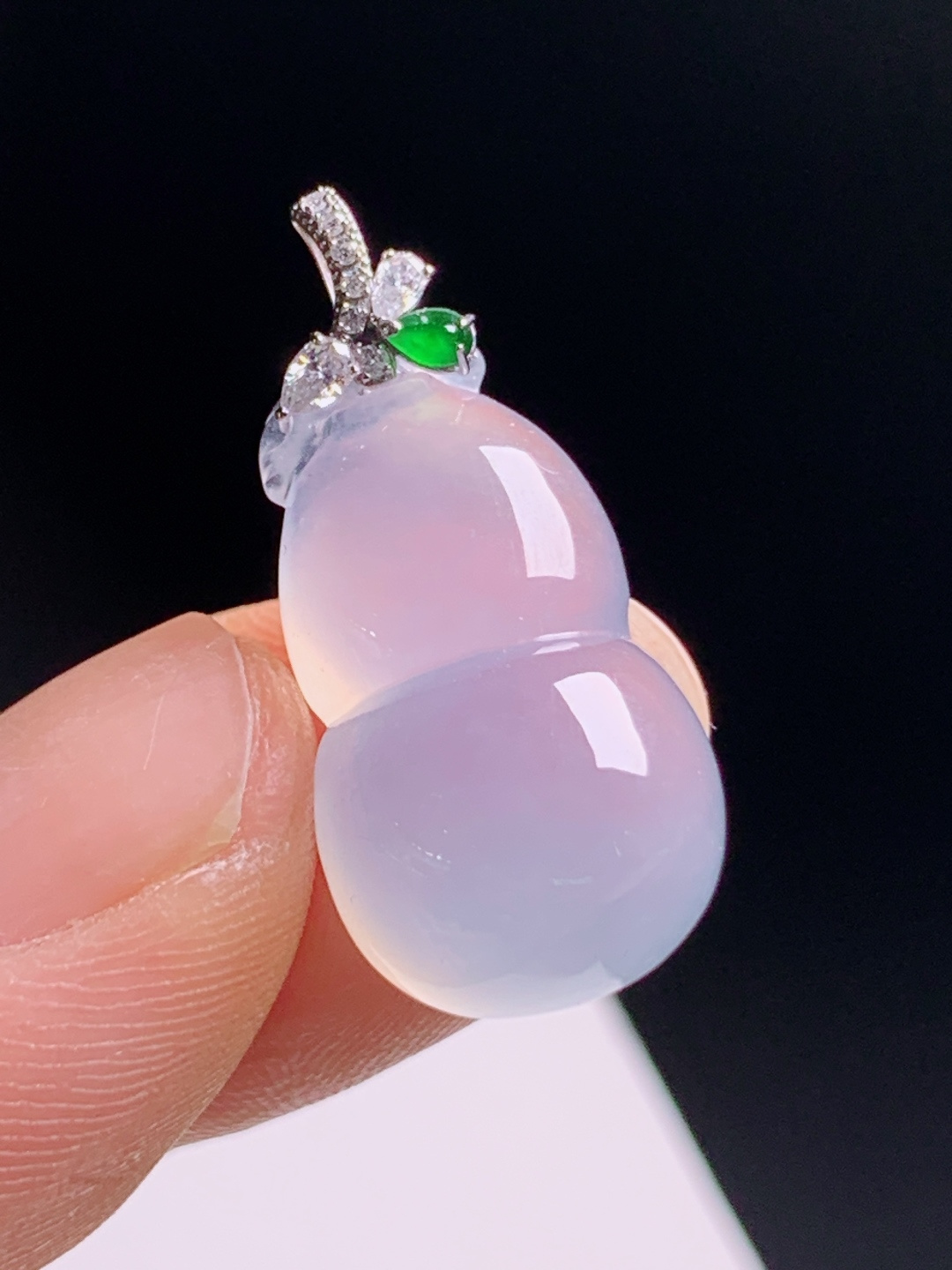 葫芦吊坠，胶润紫韵饱满圆润，18K钻镶精致，福禄相伴 530702