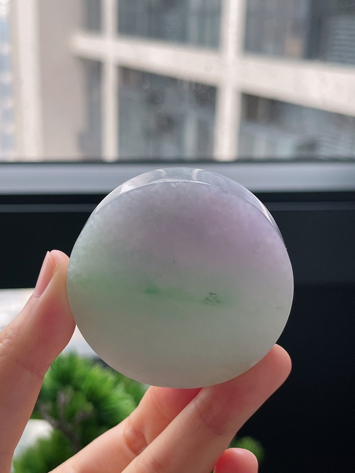 翡翠春带彩镯心