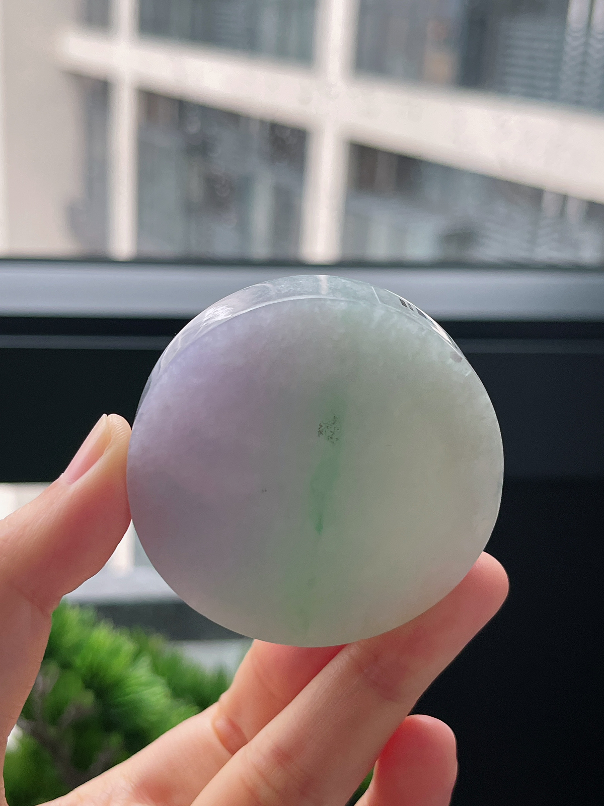 翡翠春带彩镯心