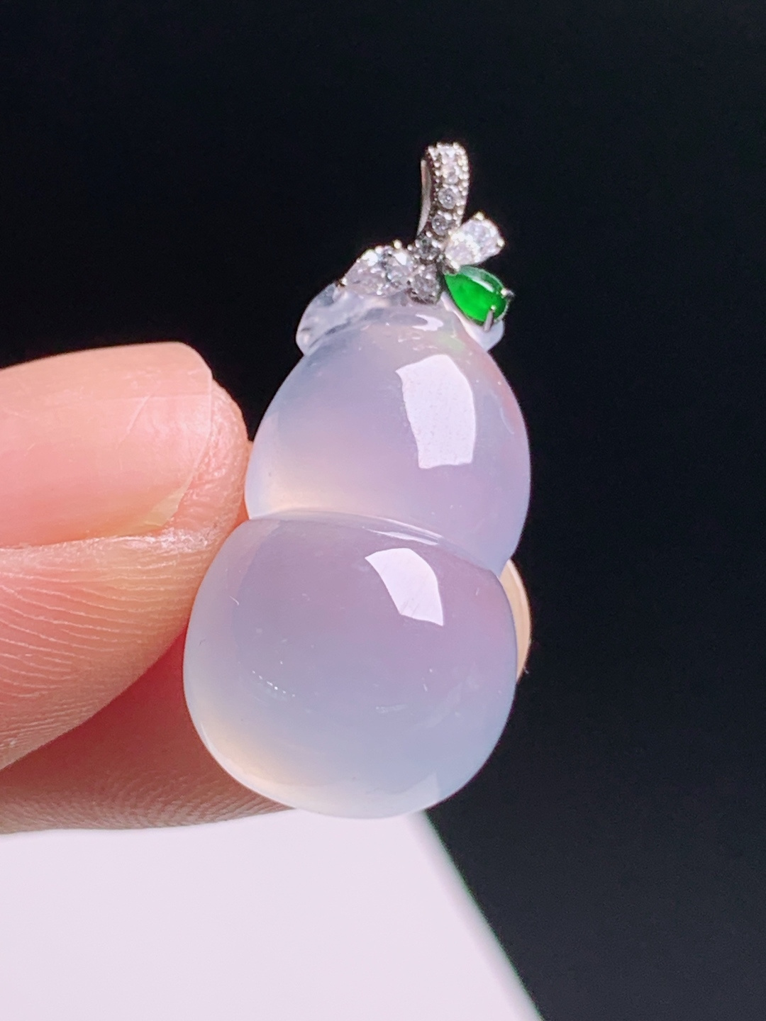 葫芦吊坠，胶润紫韵饱满圆润，18K钻镶精致，福禄相伴 530702