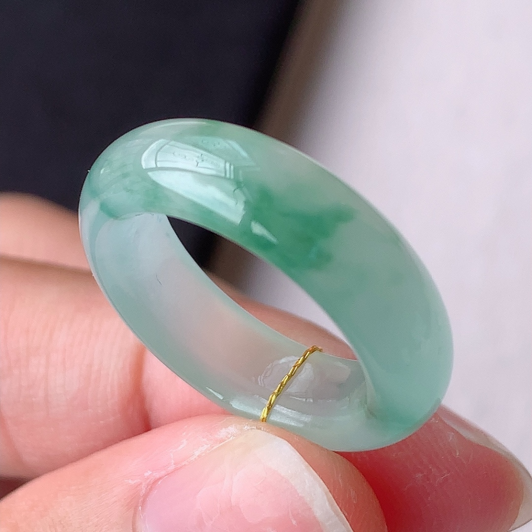 ️️ 冰飘花戒圈 底子细腻水润 佩戴简单大方，5.9-3.7-23.1