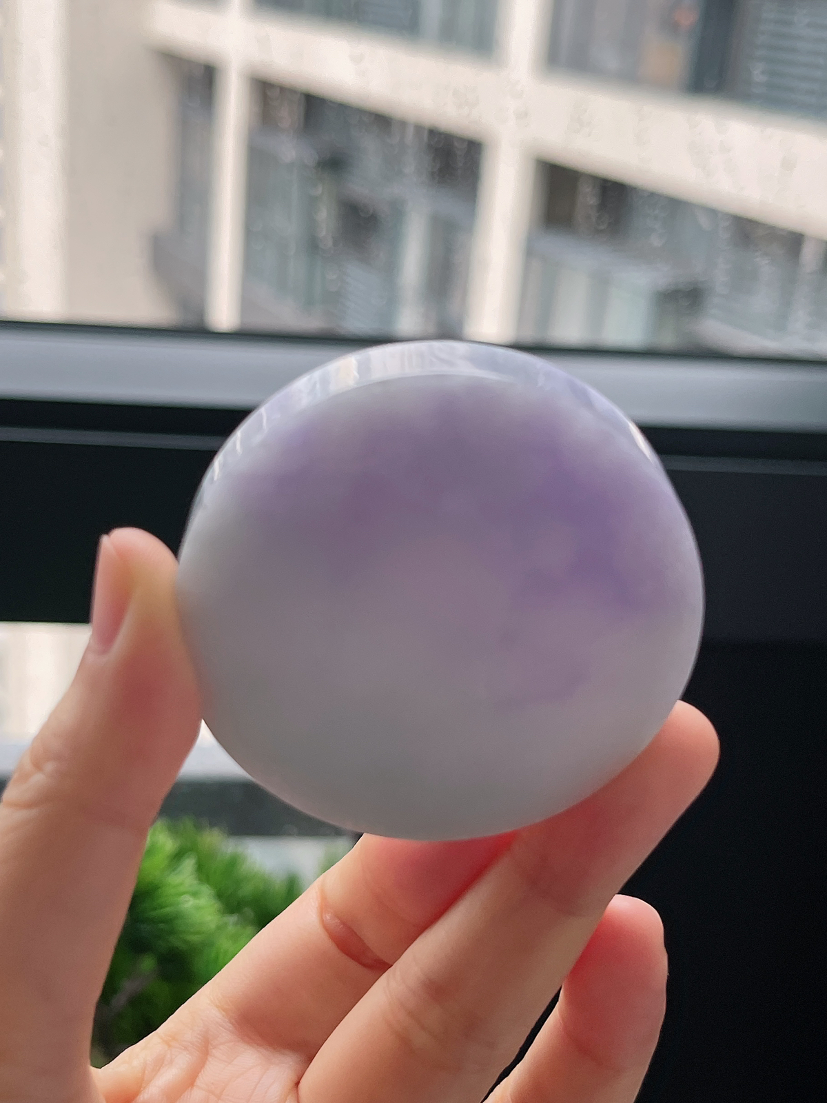 翡翠春带彩镯心