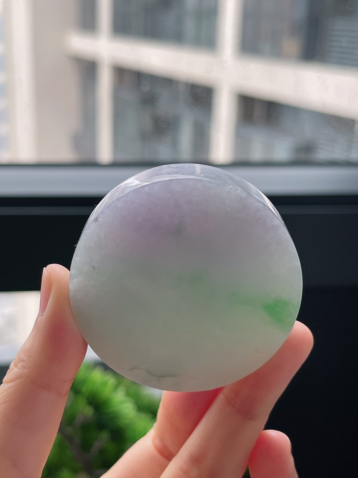 翡翠春带彩镯心
