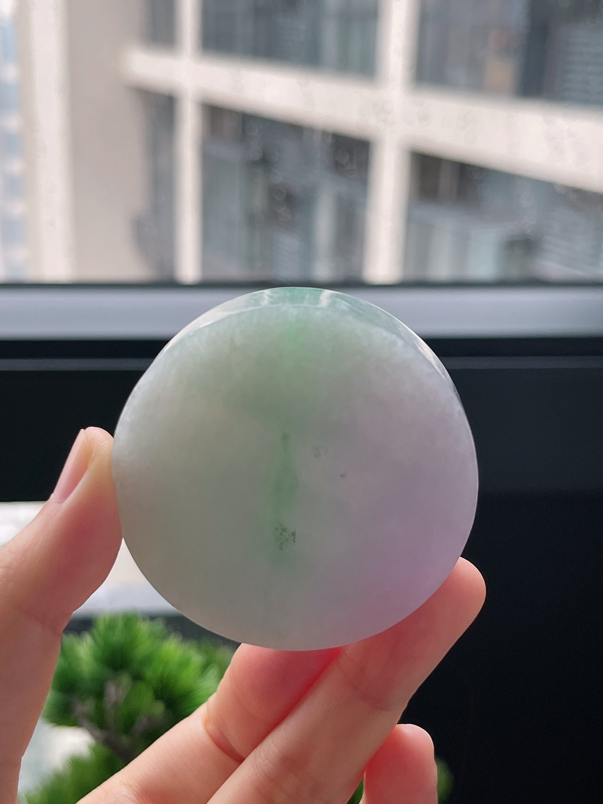 翡翠春带彩镯心