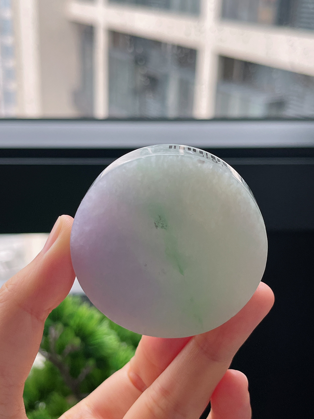 翡翠春带彩镯心