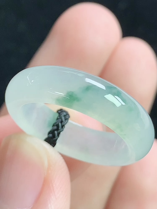 冰飘花戒指，无裂，内径尺寸18.2-5.8-2.8mm，17号手寸，Q05zwy