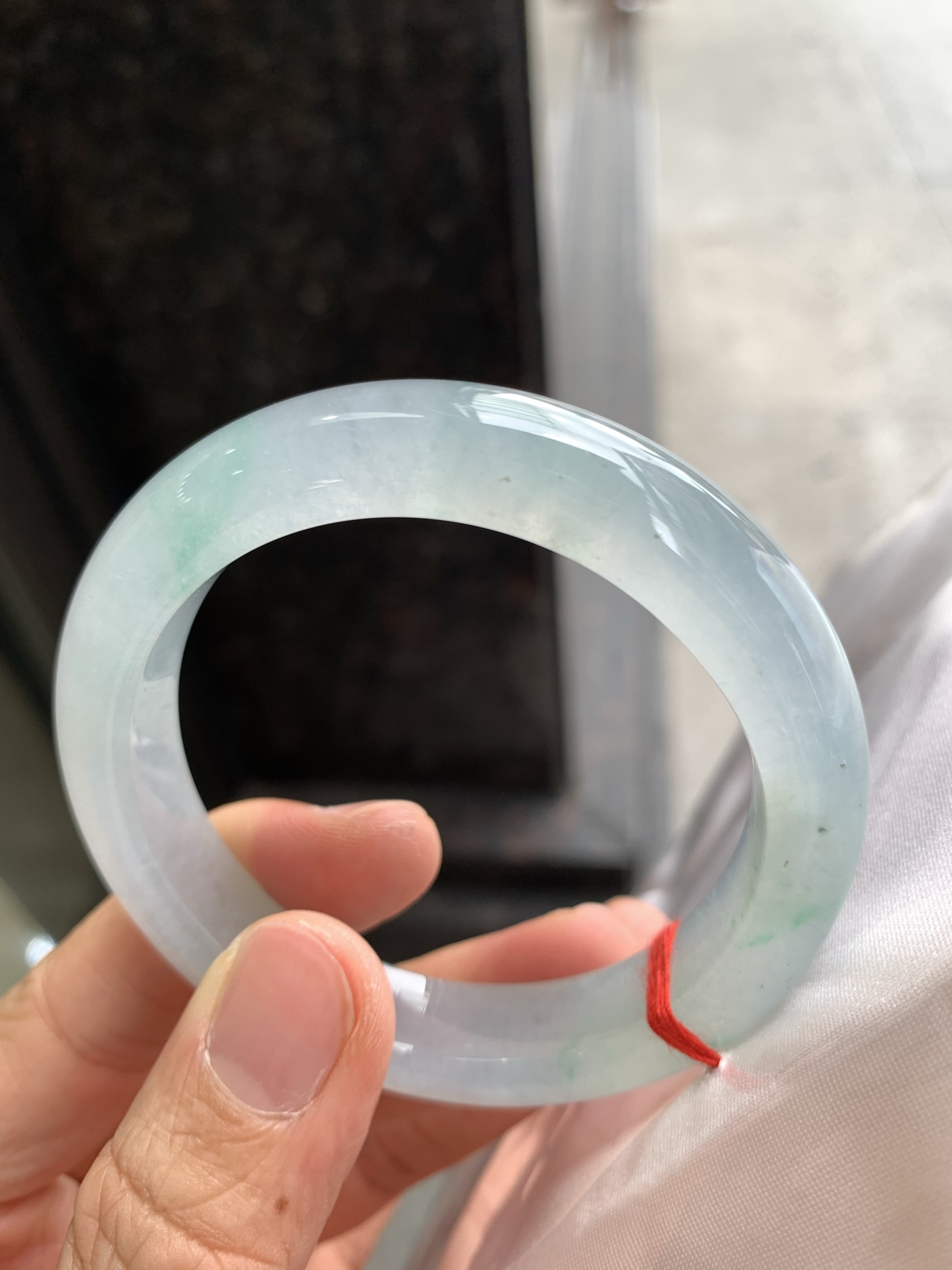 正圈冰飘绿 有纹 尺寸：53.8/11.3/9 冰润