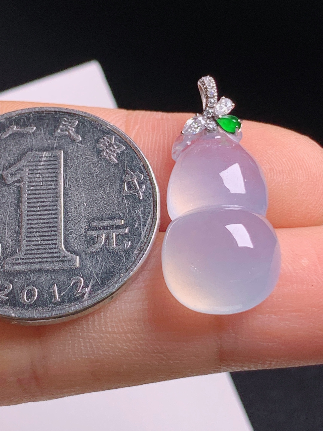 葫芦吊坠，胶润紫韵饱满圆润，18K钻镶精致，福禄相伴 530702