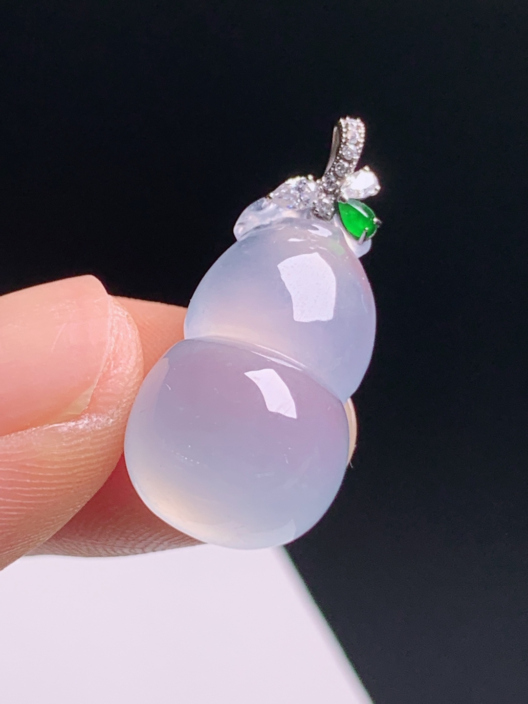 葫芦吊坠，胶润紫韵饱满圆润，18K钻镶精致，福禄相伴 530702