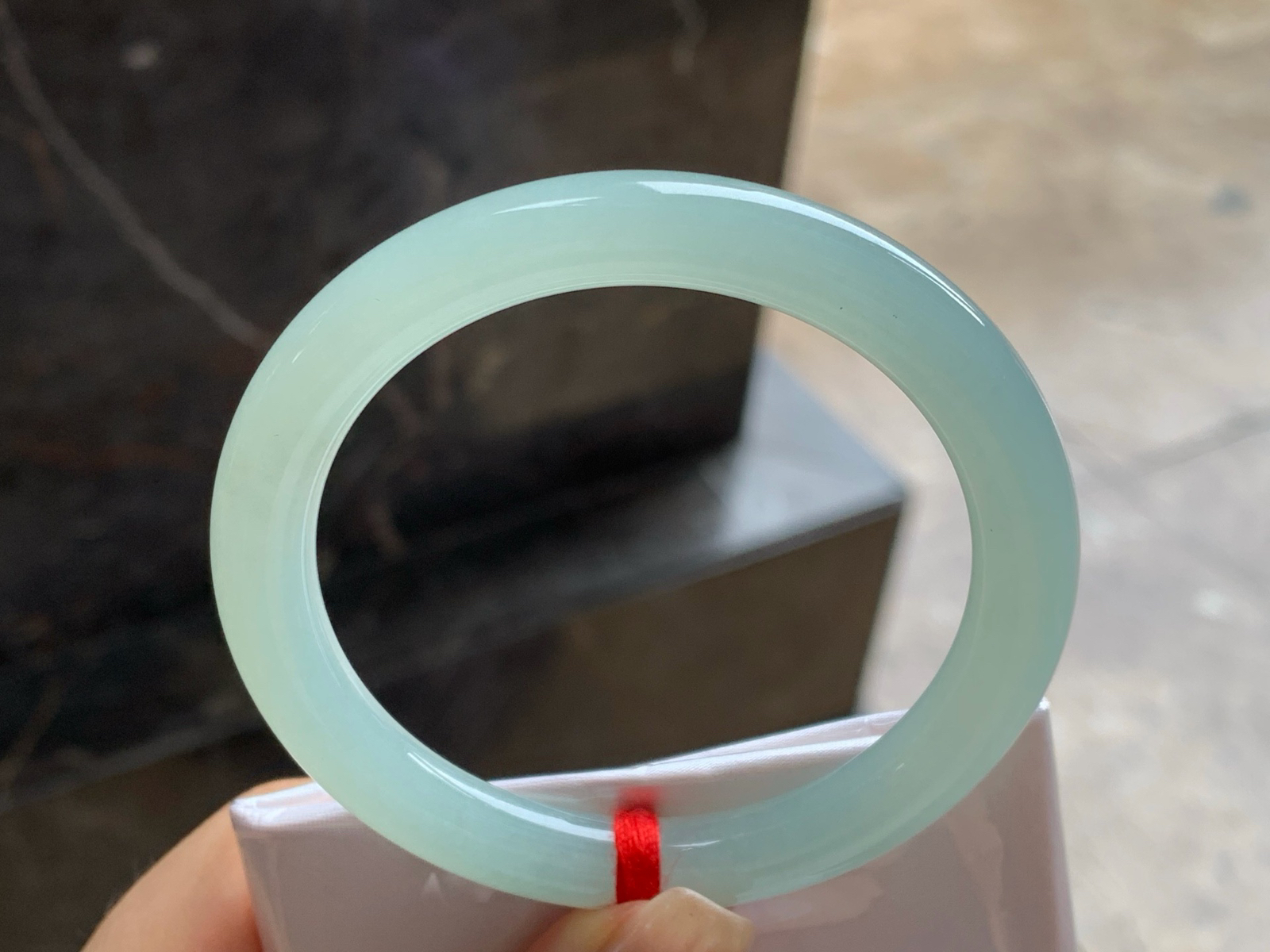 55-8.4冰晴水圆条手镯^_^肉质细腻 水润清秀
