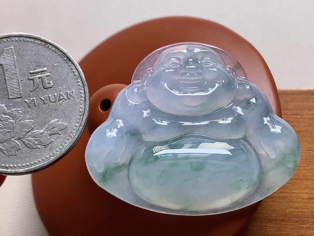 ️ 飘花大佛公 飘花色泽漂亮，种水，厚实无裂，尺寸31.3*18*6.3