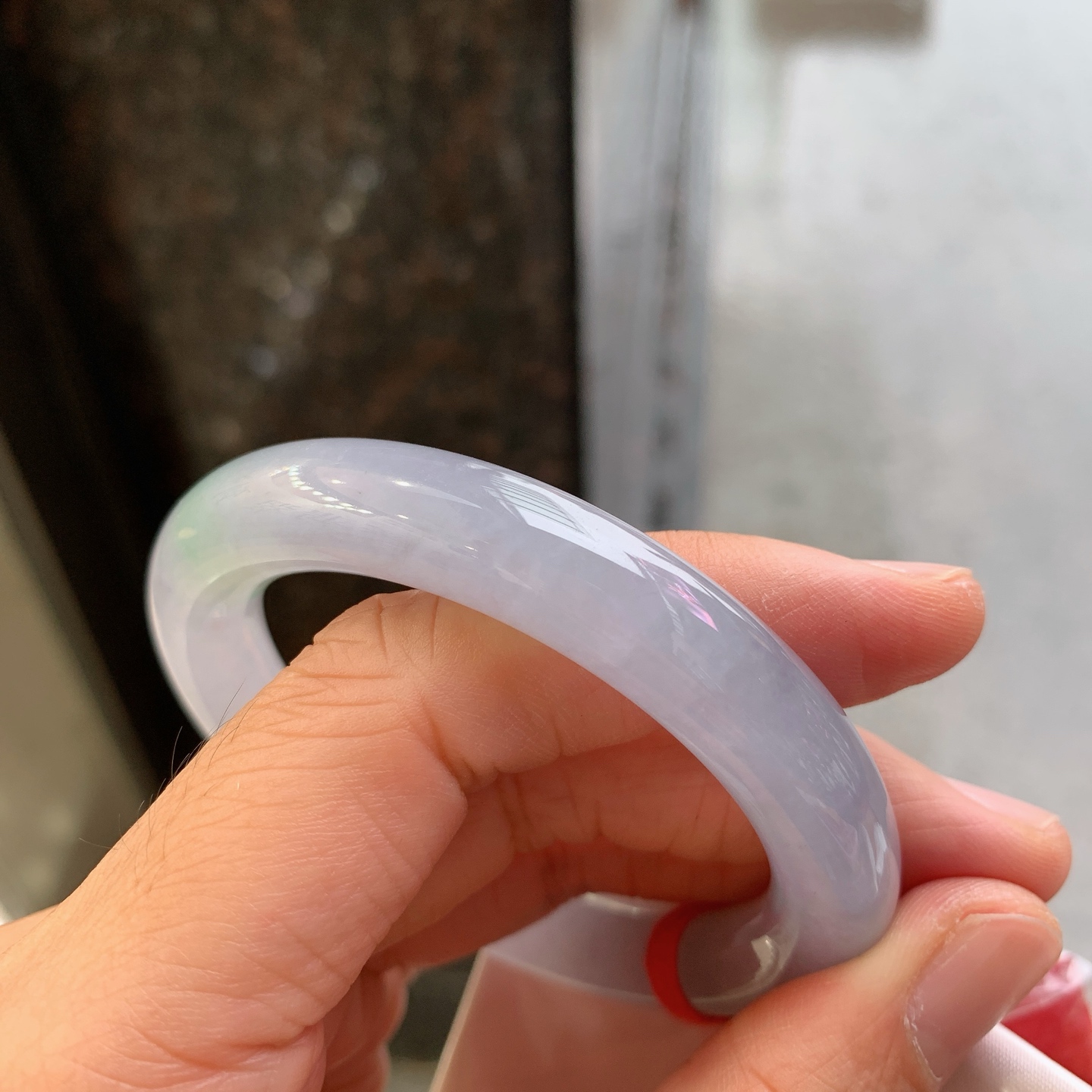圆条冰紫 微细纹 尺寸：54.6/10.6 冰润