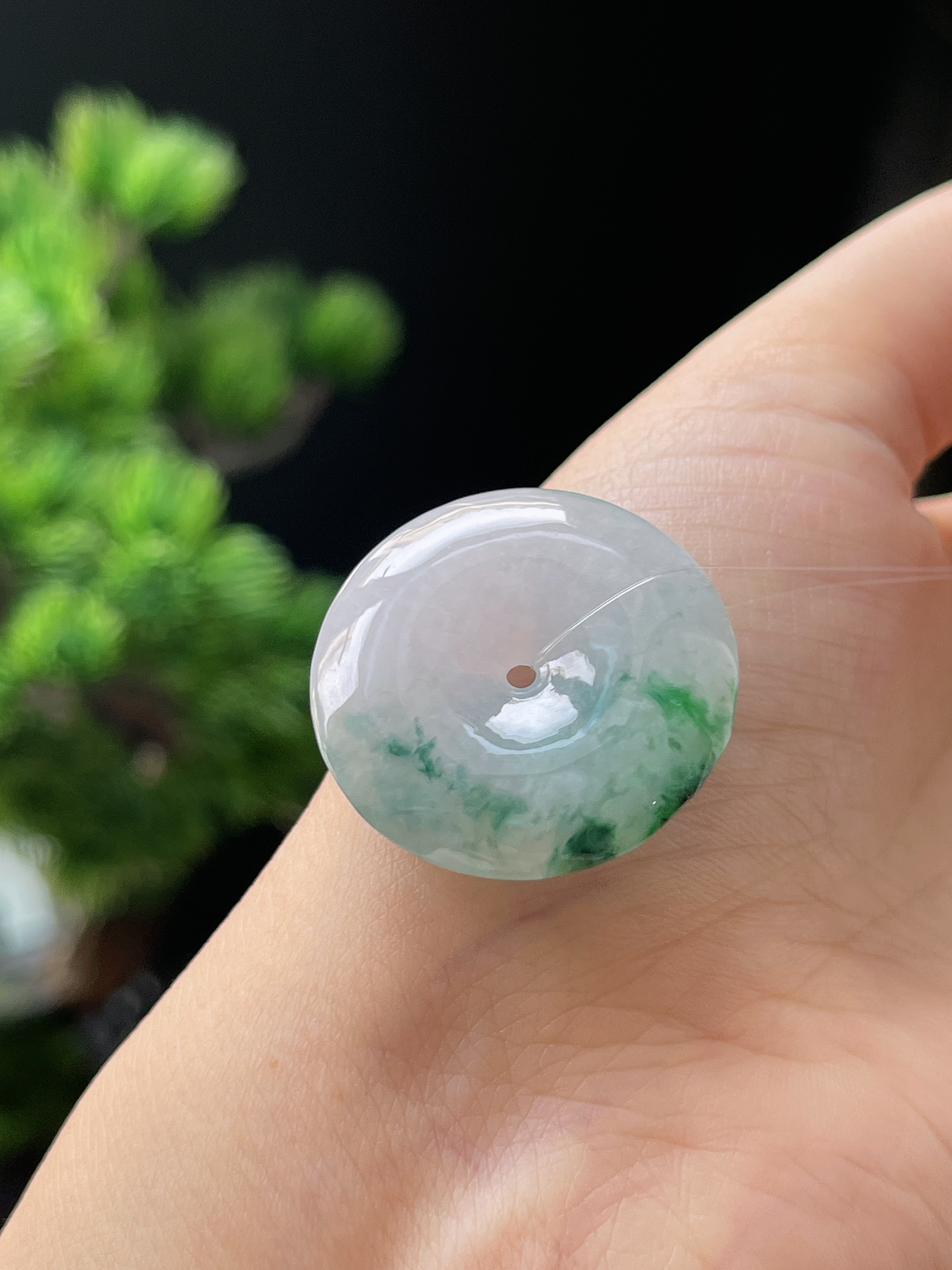 翡翠飘花平安扣