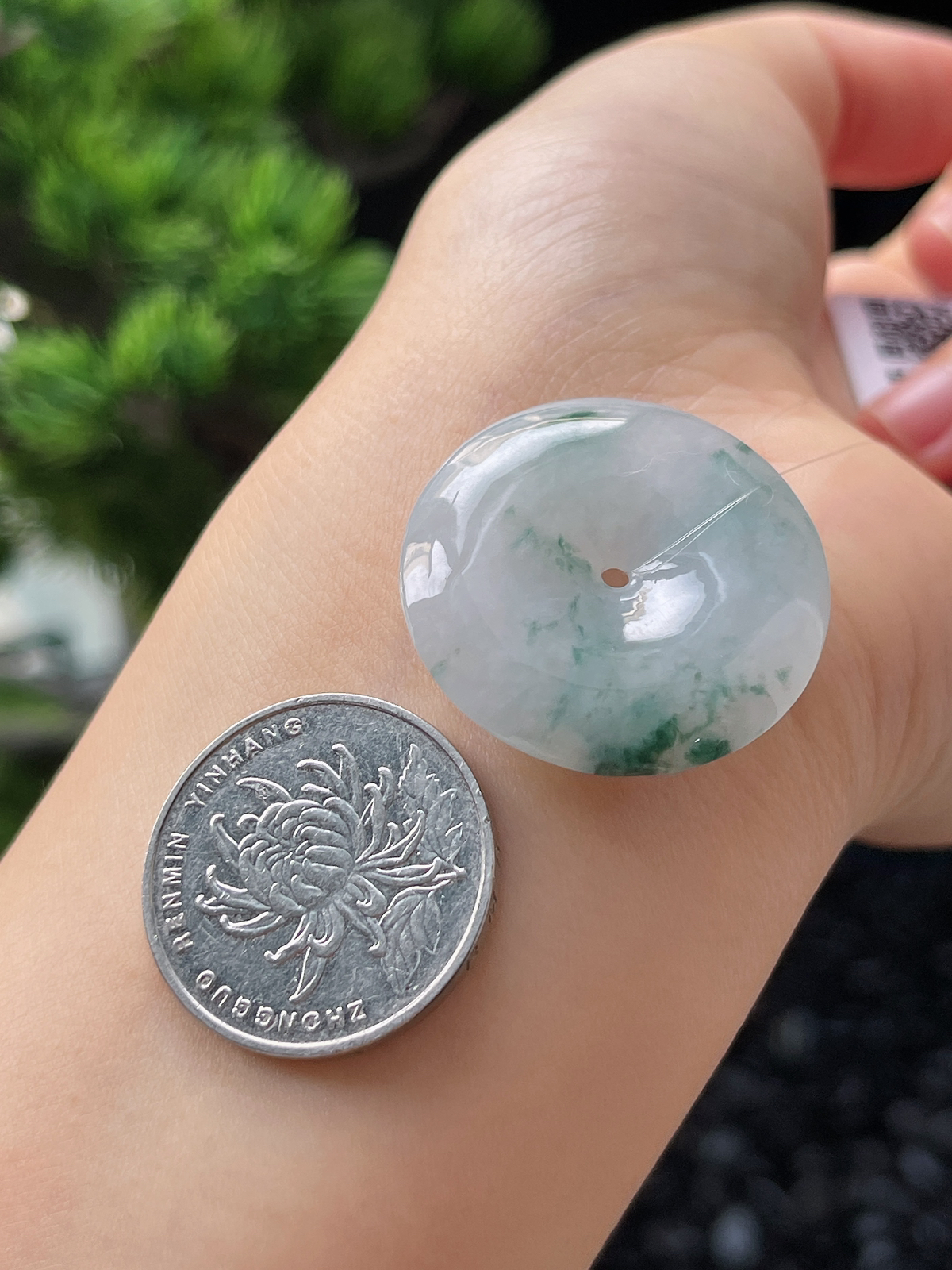 翡翠飘花平安扣