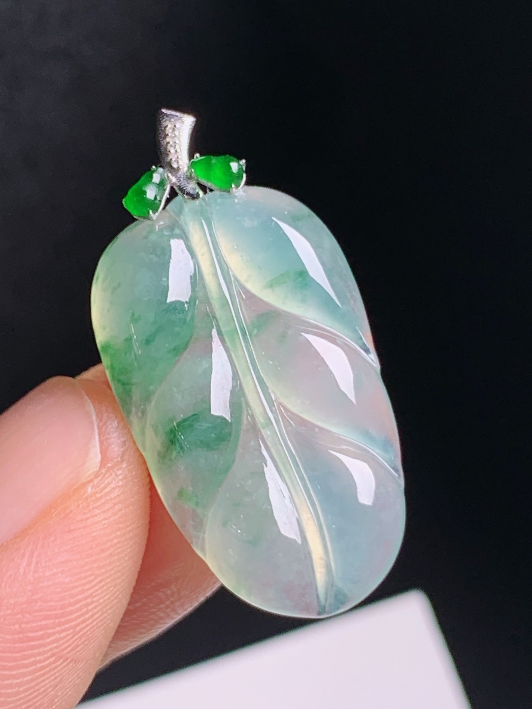 飘花树叶吊坠，冰透起光飘花灵动，金枝玉叶寓意佳