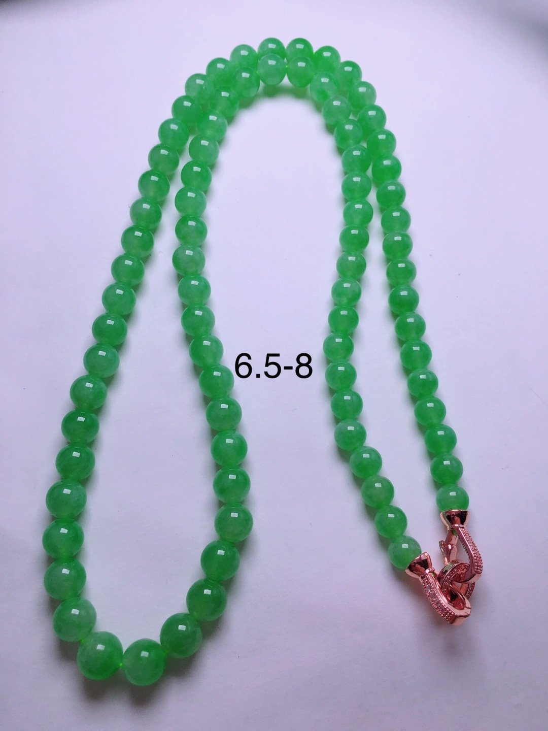️绿珠子项链，晶莹剔透，新颖时尚，6.5-8