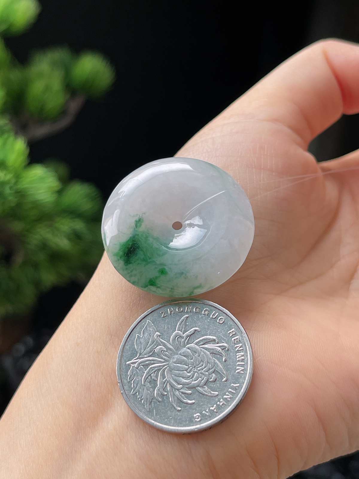 翡翠飘花平安扣