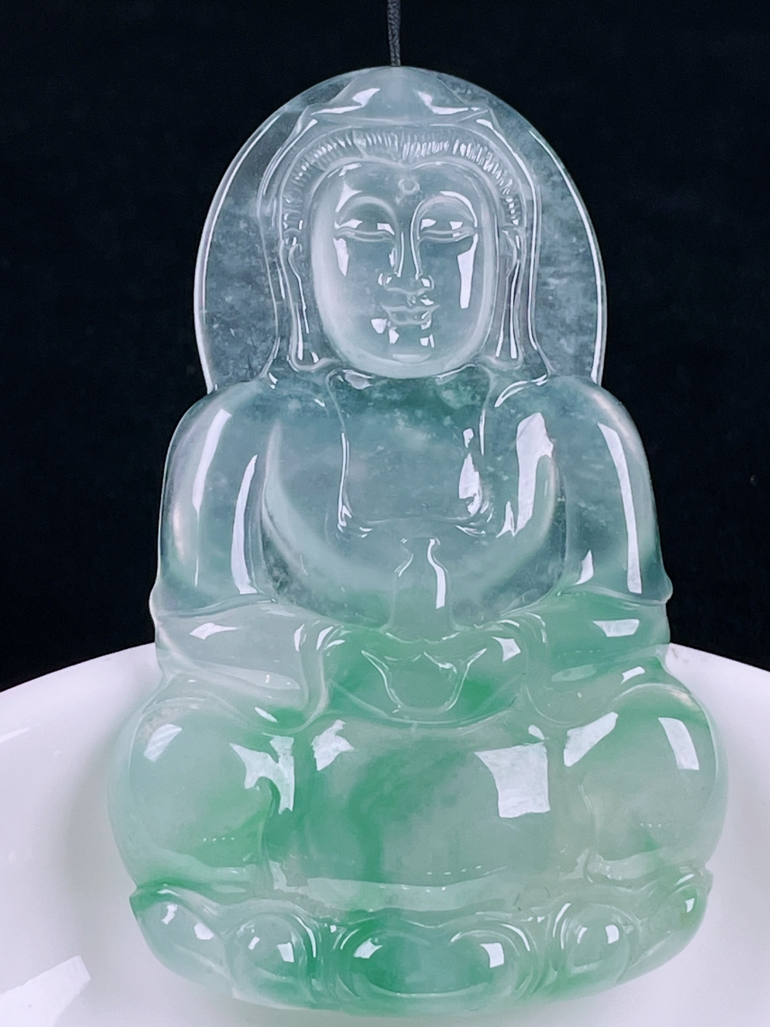 ️观音，老种起光 ，细底通透，尺寸：60.4/39/5.8mm0707