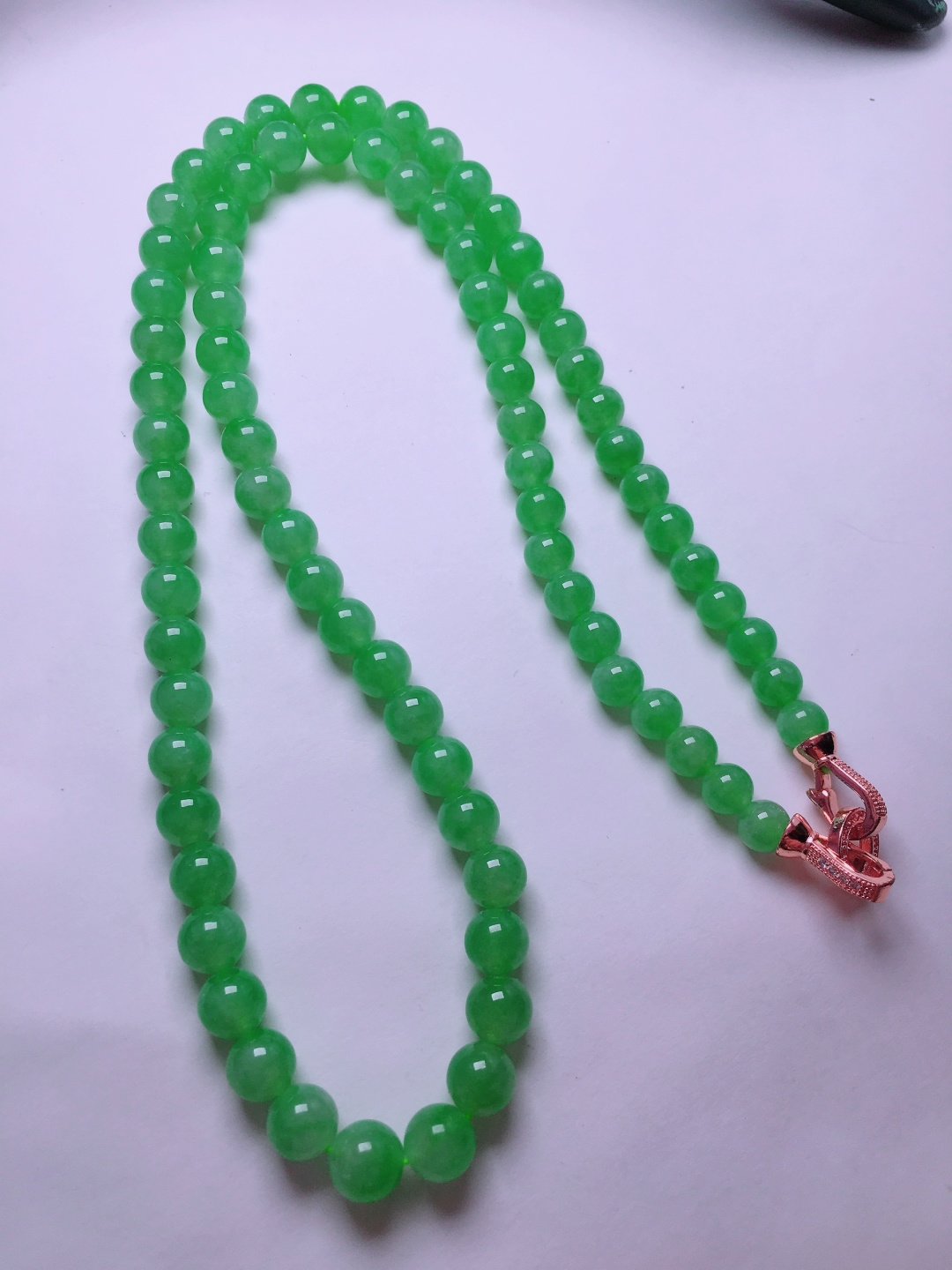 ️绿珠子项链，晶莹剔透，新颖时尚，6.5-8