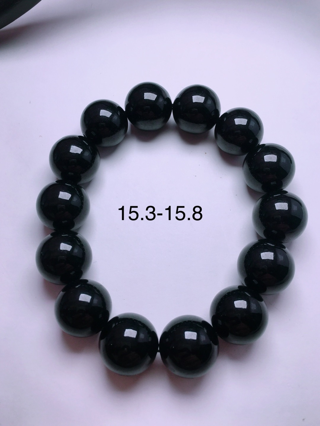 ️墨翠珠子手串，晶莹剔透，新颖时尚，15.3-15.8