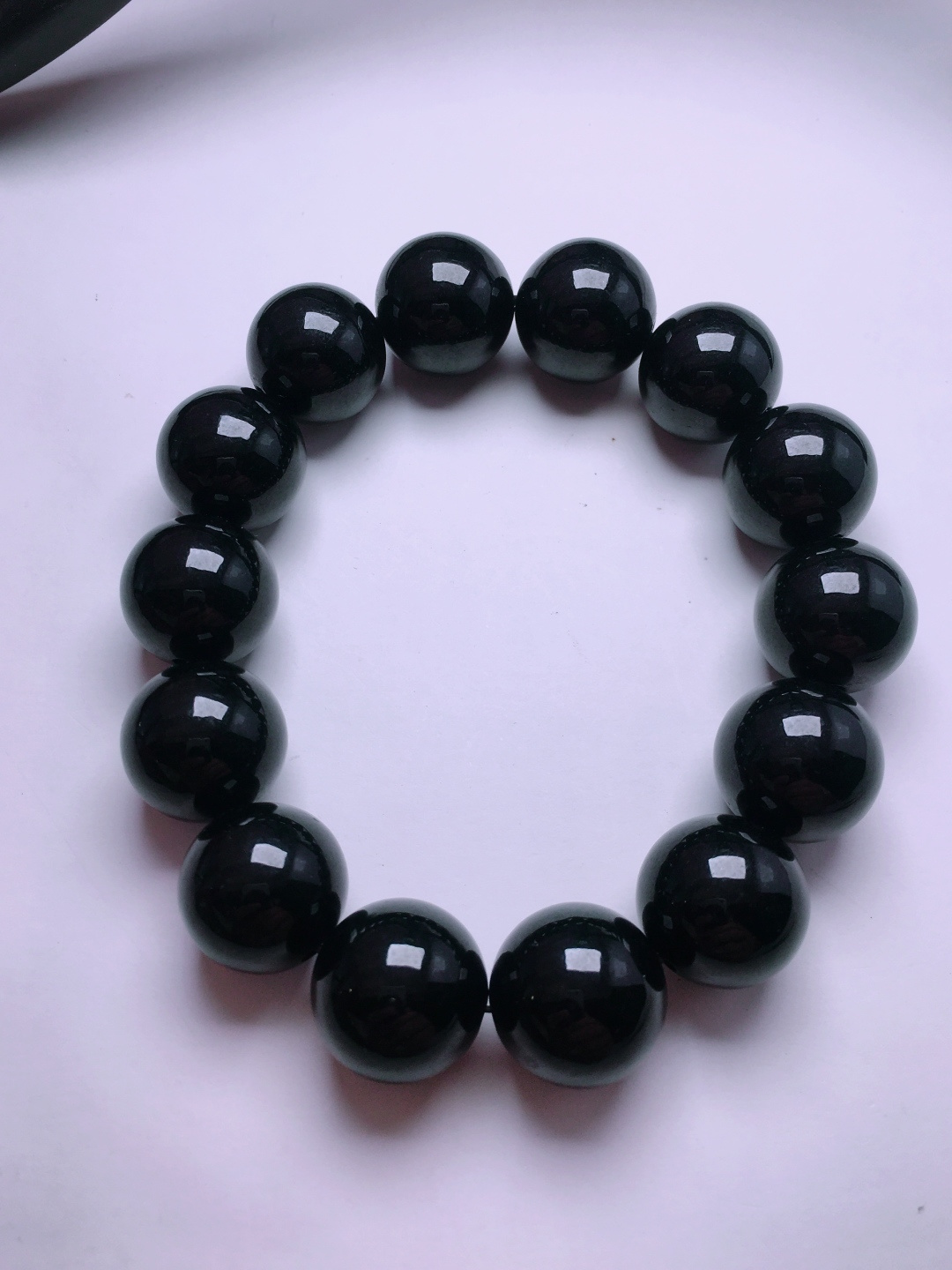 ️墨翠珠子手串，晶莹剔透，新颖时尚，15.3-15.8