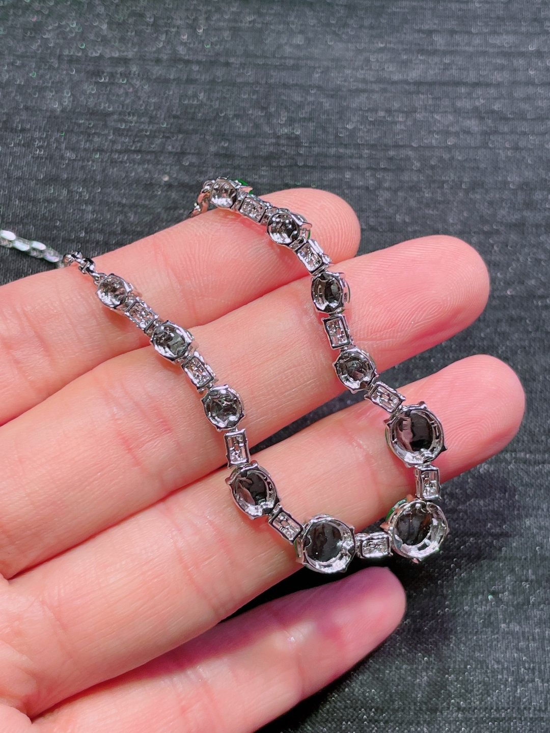 ️高冰绿蛋面项链，晶莹剔透，新颖时尚，5