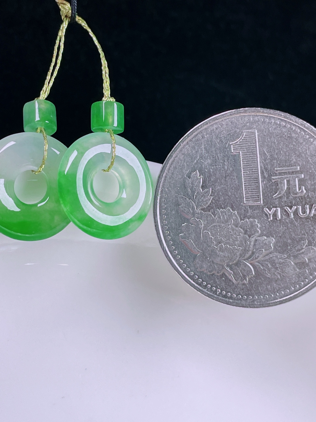 ️冰绿耳坠，老种起光 ，细底通透，尺寸：裸石13/3mm0707