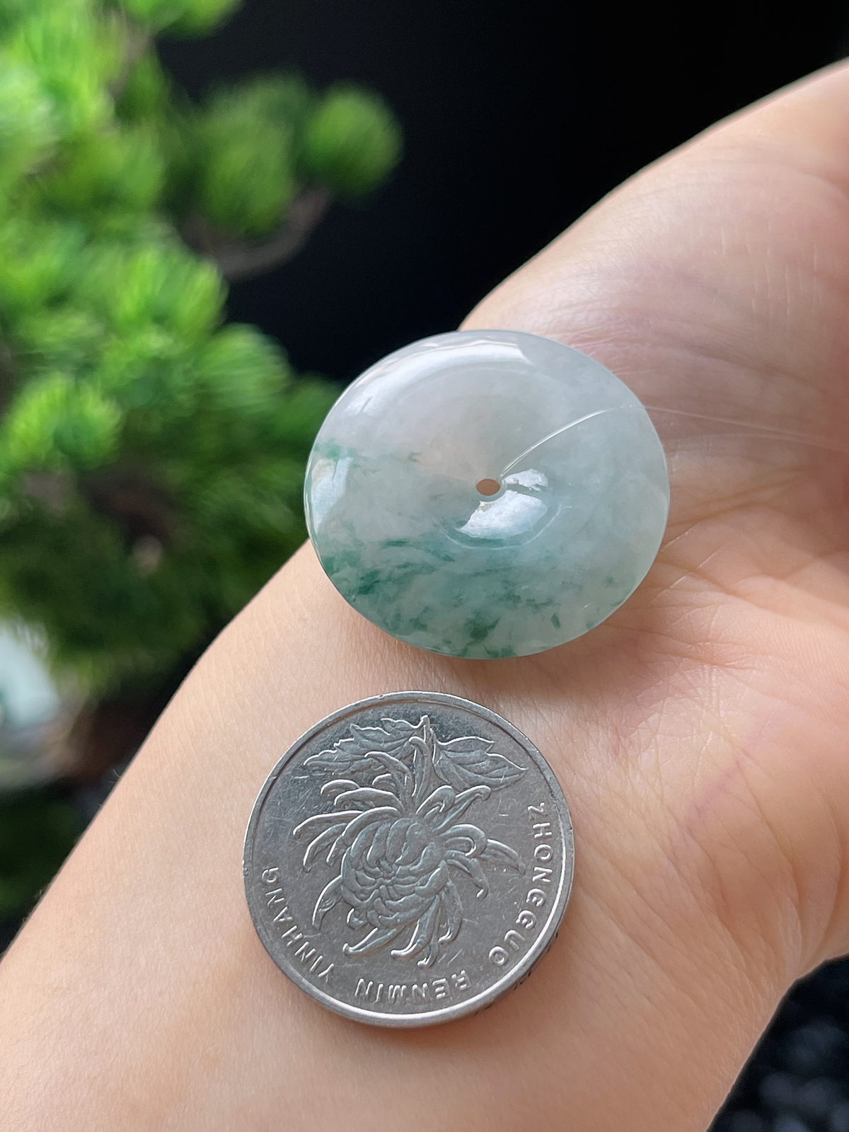 翡翠飘花平安扣