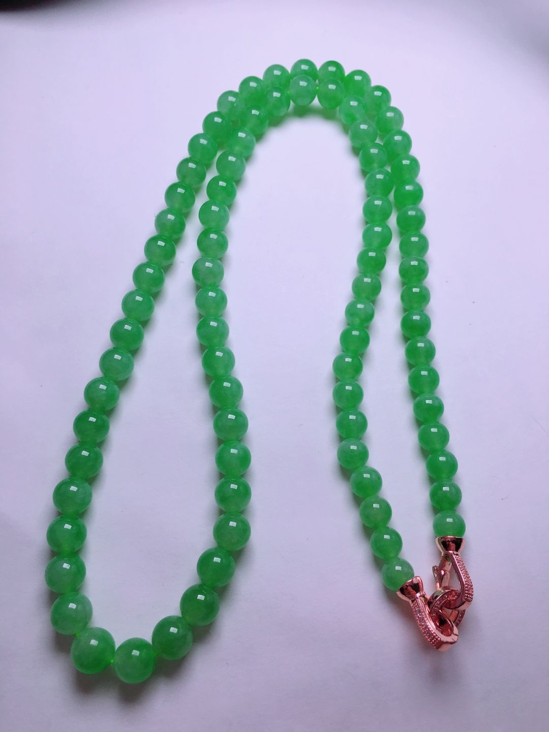 ️绿珠子项链，晶莹剔透，新颖时尚，6.5-8