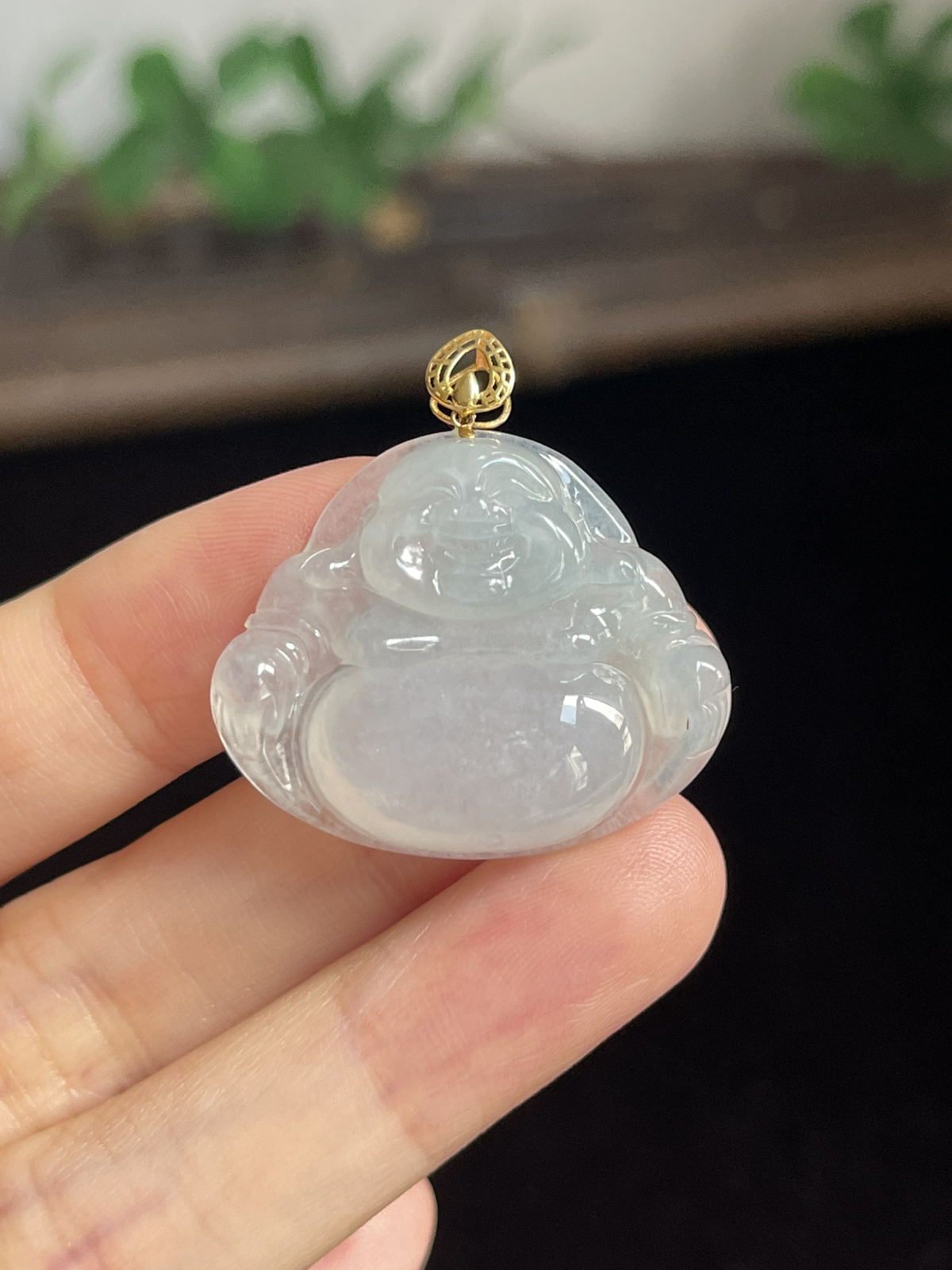 翡翠佛公，印记：G18K
