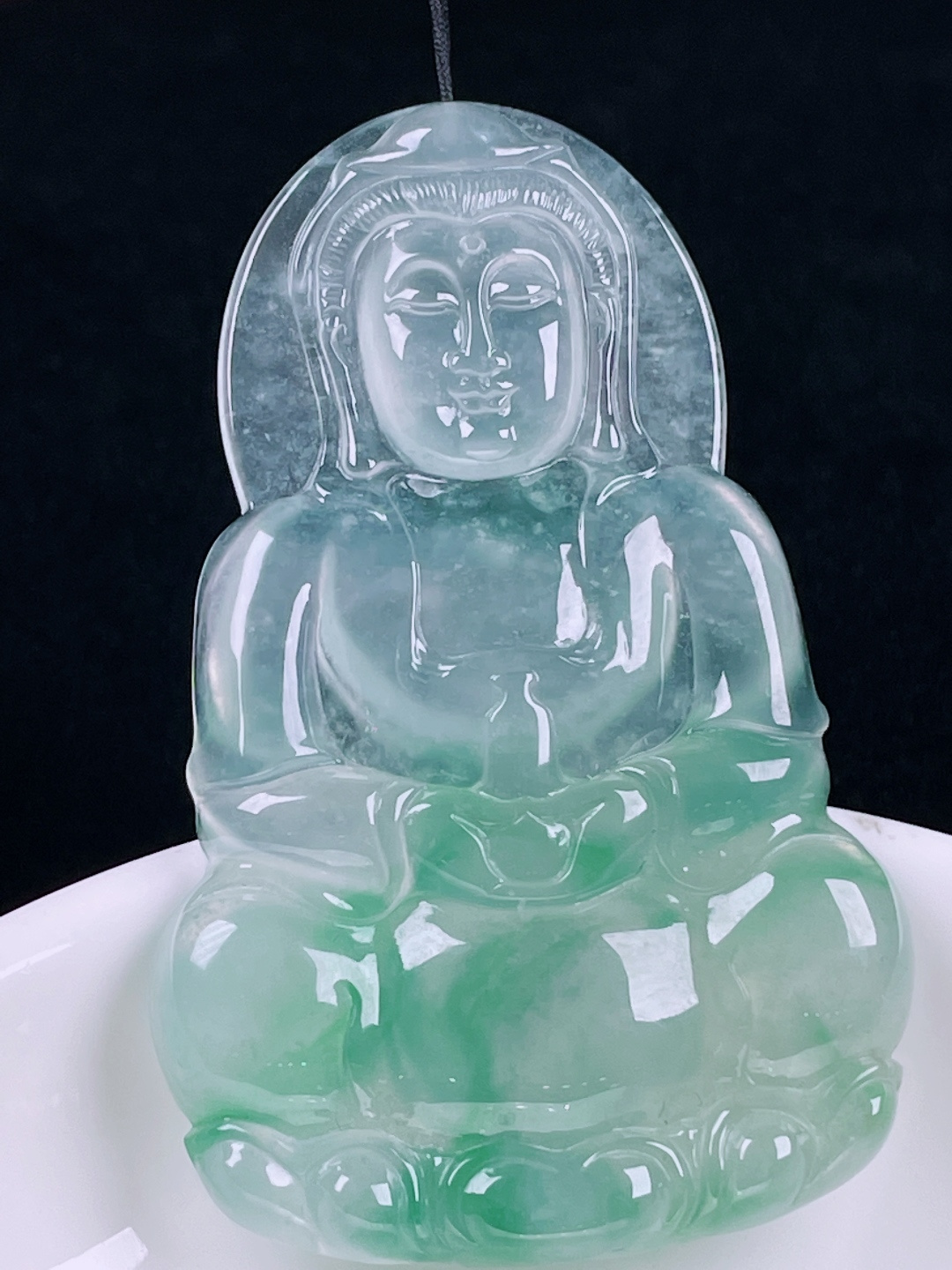 ️观音，老种起光 ，细底通透，尺寸：60.4/39/5.8mm0707