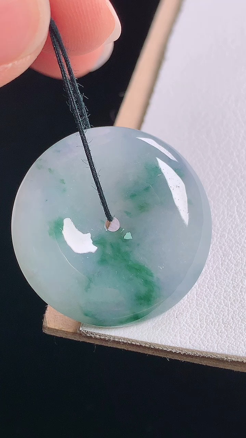 冰飘花平安扣，无裂，尺寸:27.5-6.2mm