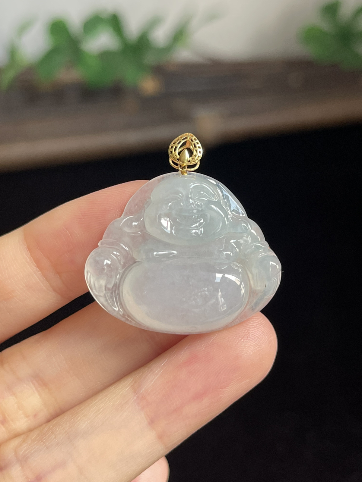 翡翠佛公，印记：G18K