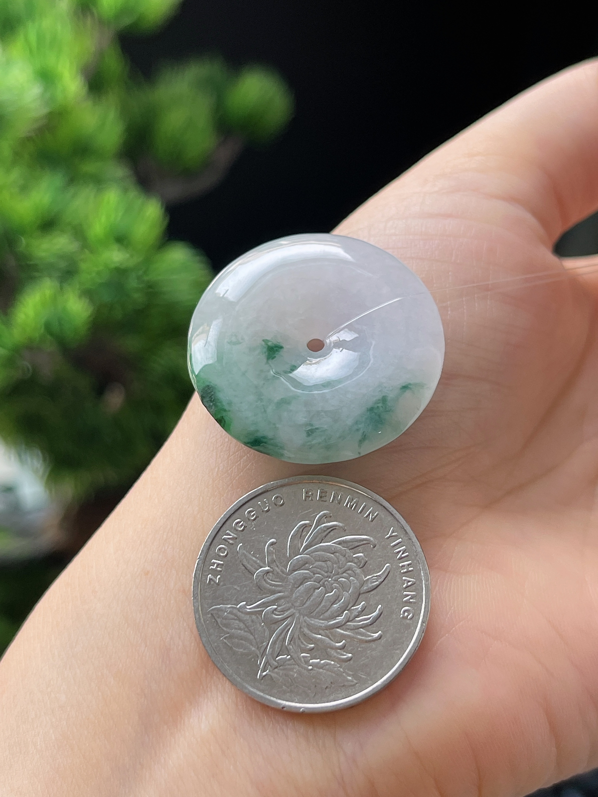 翡翠飘花平安扣