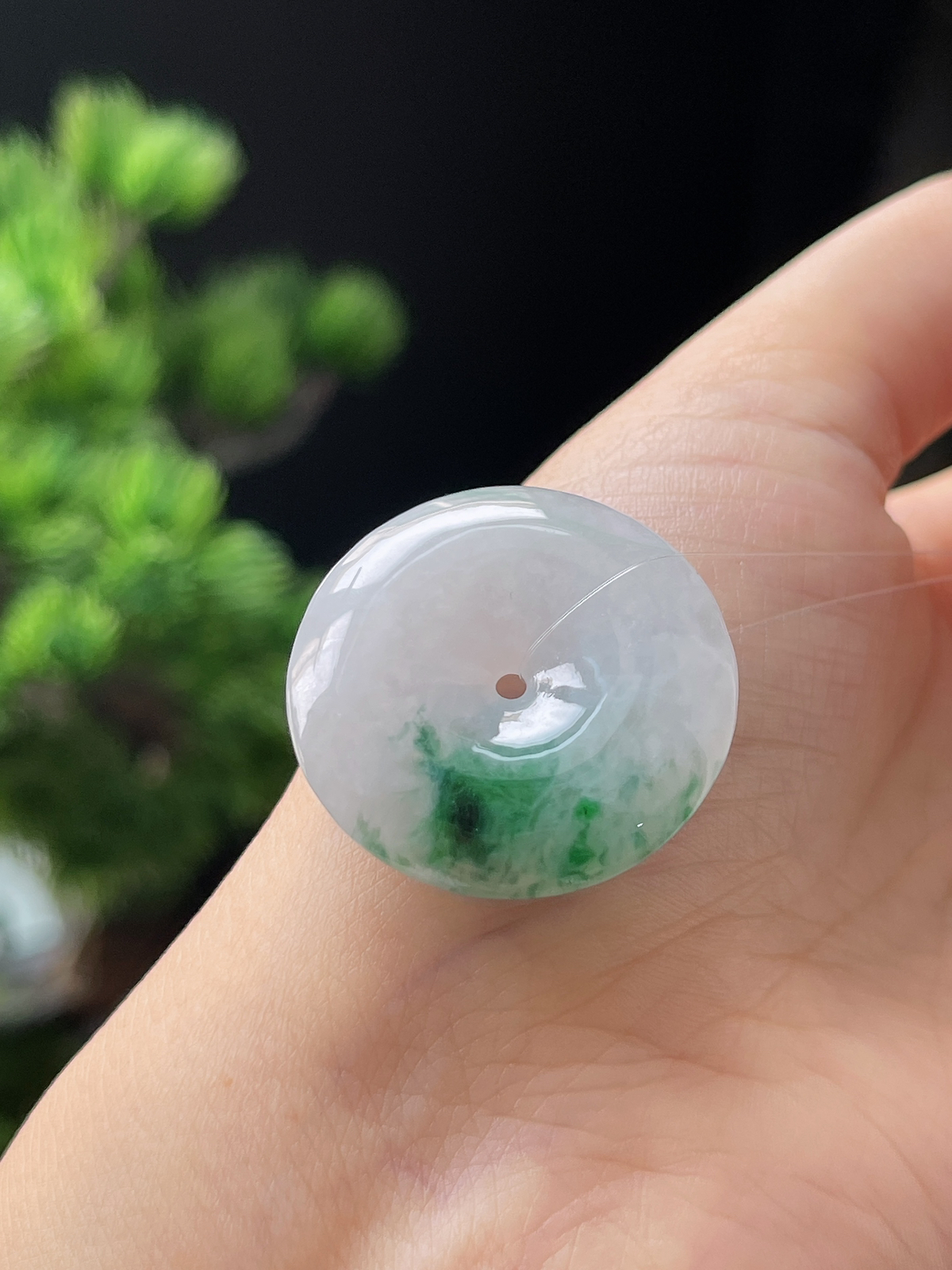 翡翠飘花平安扣