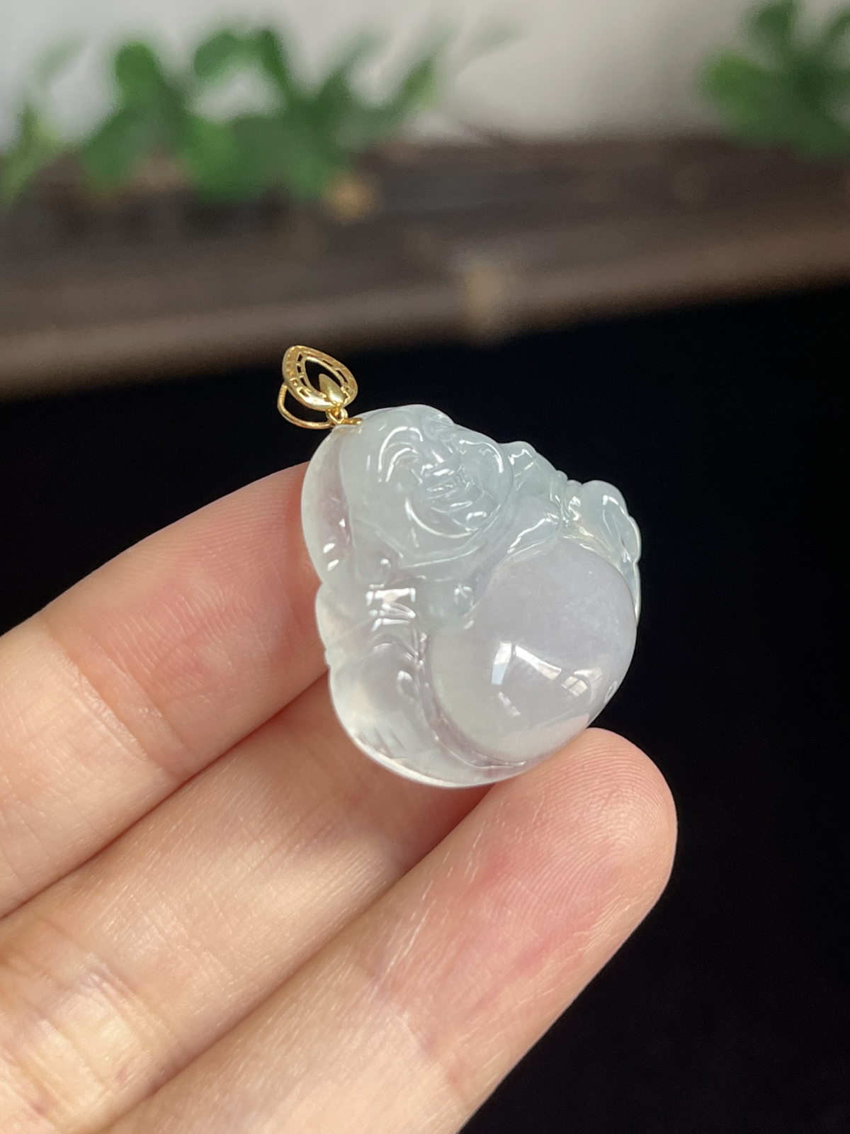 翡翠佛公，印记：G18K