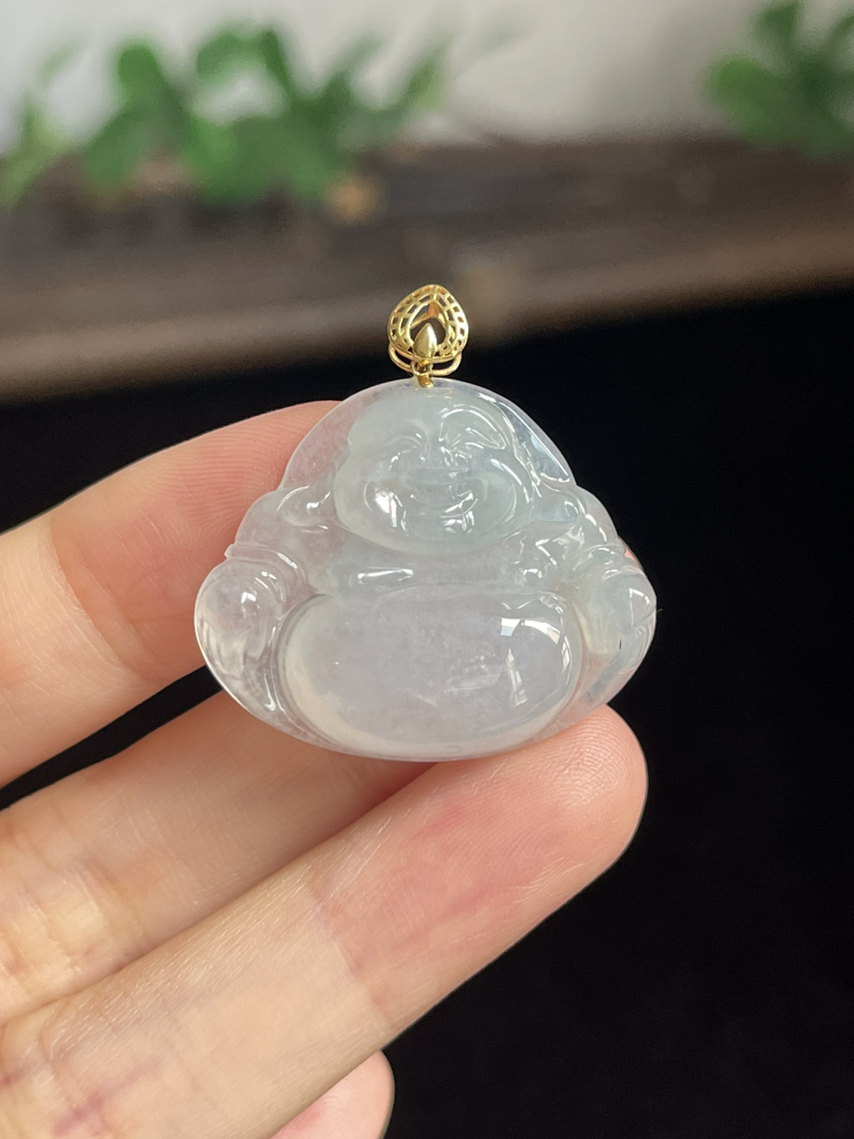 翡翠佛公，印记：G18K