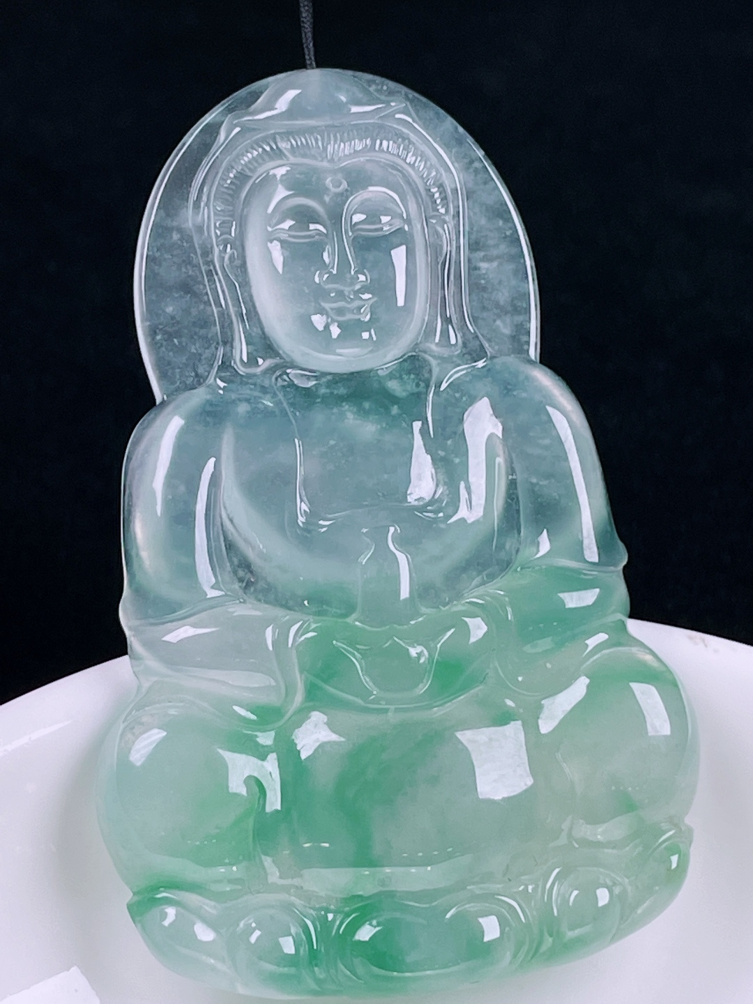 ️观音，老种起光 ，细底通透，尺寸：60.4/39/5.8mm0707