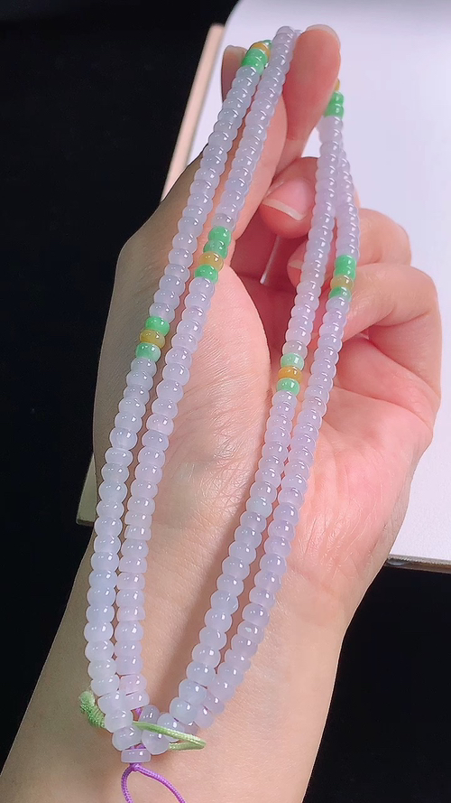 冰紫项链，尺寸:4.8-2.7mm