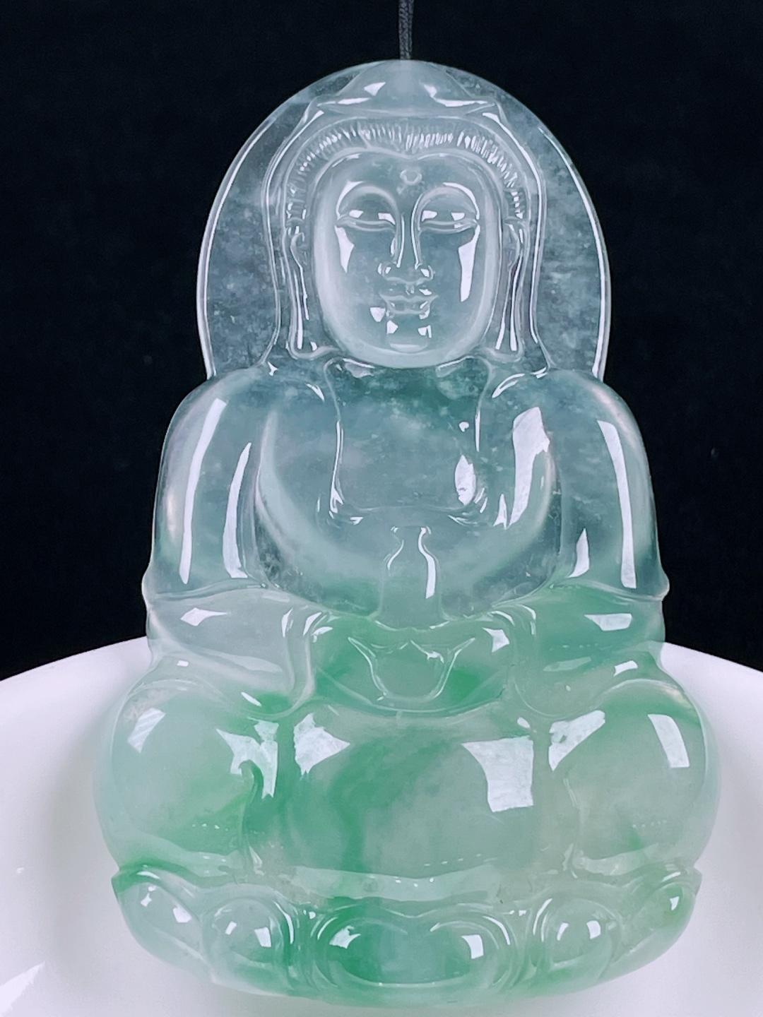 ️观音，老种起光 ，细底通透，尺寸：60.4/39/5.8mm0707